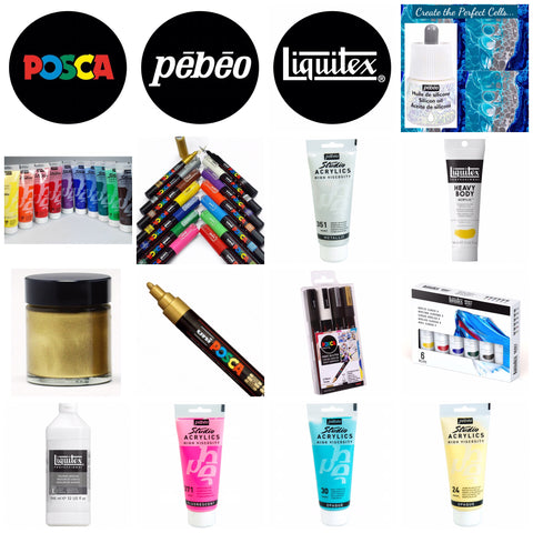 Art supplies acrylic paints gilding paint Posca pens new products Just4youonlineUK 