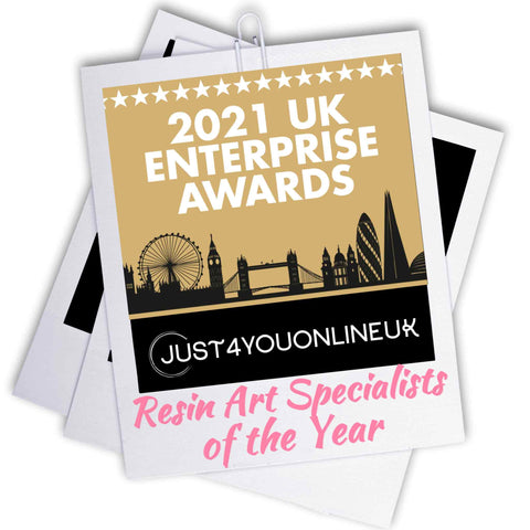 Winners of resin art specialists of the year Just4youonlineuk 2021 U.K. enterprise awards best seller selling 