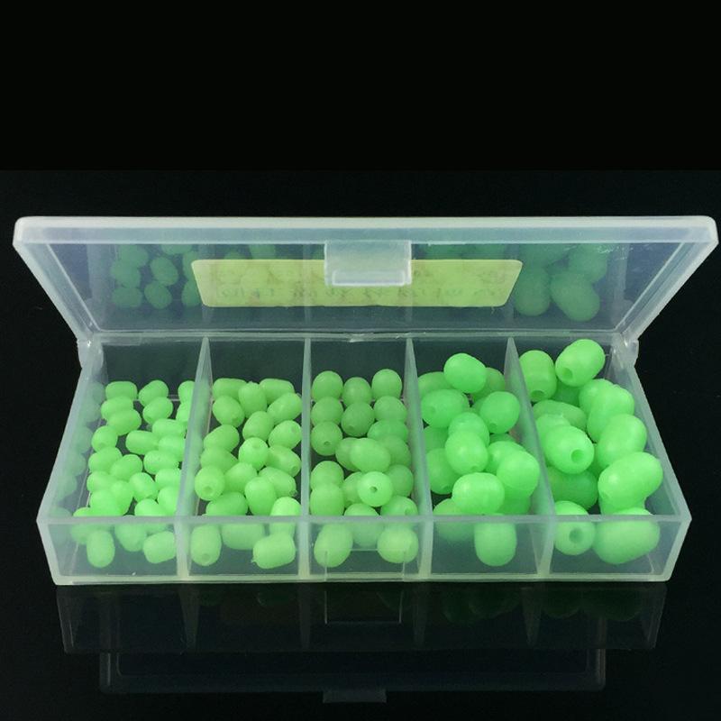 100Pcs Soft Luminous Fishing Beads Glow In Dark Rig Fishing Beads Floa ...