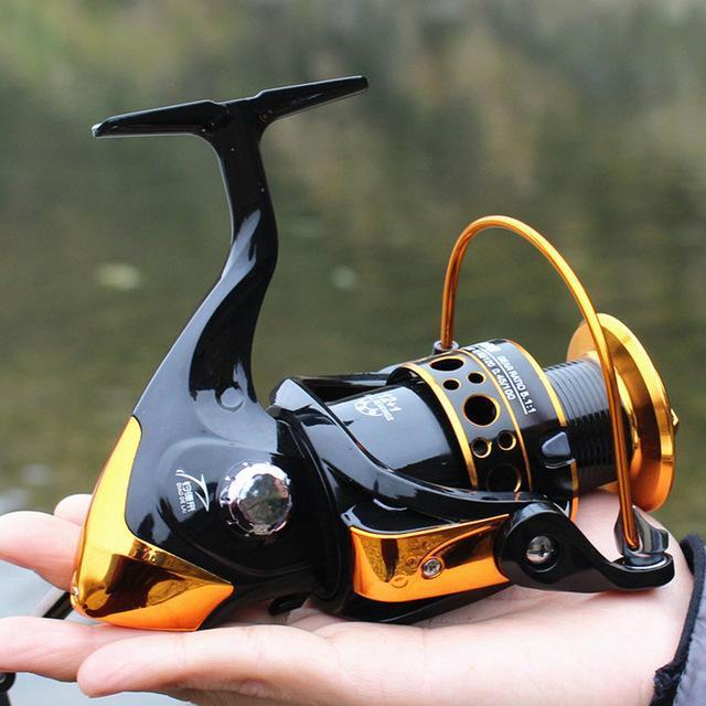 12+1 Bb 5.2:1 Large Fishing Reel Metal Wire Cup Rocker Dq1000-6000 Series Arm-Spinning Reels-YPYC Sporting Store-1000 Series-Bargain Bait Box