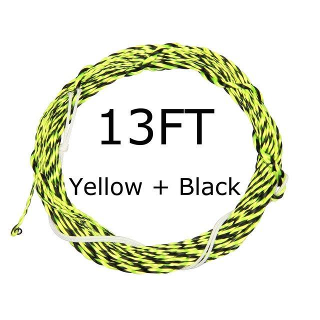 12Ft (3.6M) / 13Ft (3.9M) Tenkara Fly Fishing Line Furled Leader Grass Green-Angler Dream Official Store-Yellow Black 13FT-Bargain Bait Box