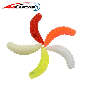 Fake Maggots - 50pcs 2cm 03g Maggot Grub Soft Lure Baits Smell Worms Glow Shrimps Fishing Lures - Maggots Fishing Bait