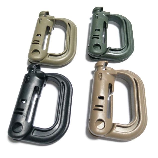 CooBigo 6Pack Tactical Carabiner Keychain Clip Tac Link Plastic Climbing  D-Ring Large Key Chain Heavy Duty Spring Snap Hook for Backpack, Belt,  Tent