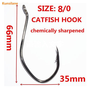 100PCS 8832 Catfish Hook Carp Fishing Hooks High Carbon Steel Fish Hooks  10#-8/0