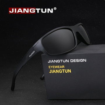 Jiangtun Trendy Camo Black Polarized Sunglasses Men Women Sports Sun Glasses C2 Black L Gray