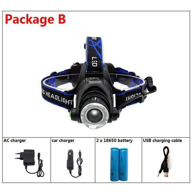 LS1792 Headlamps Headlight Waterproof 2000 Lm LED LED Emitters Mode With  Batteries And Chargers Waterproof Camping