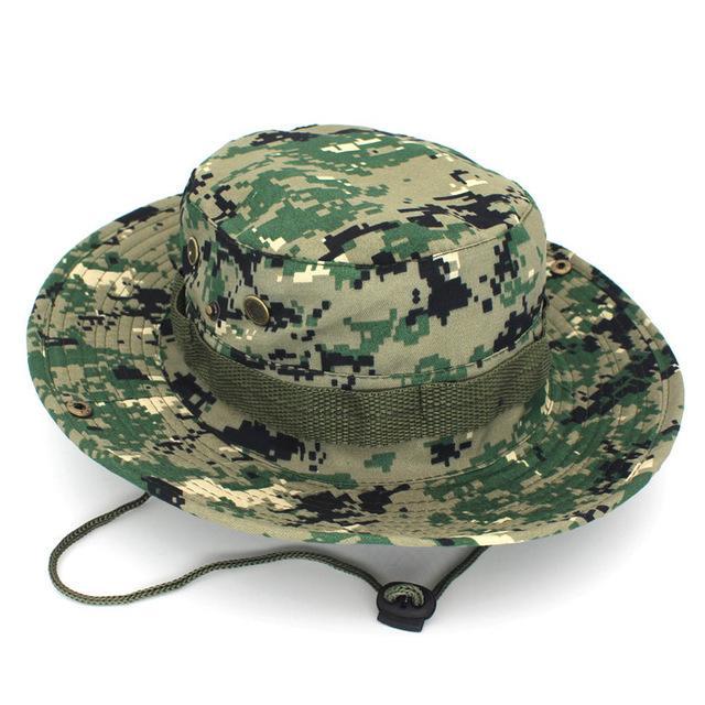 Camouflage Bucket Hats Wide Brim Sun Cap Ripstop Camo Fishing Hunting ...