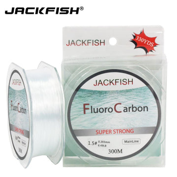 JACKFISH 300M Fluorocarbon Fishing Line 4-32LB Carbon Fiber Leader