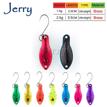 Jerry two side painting micro fishing spoon trout lures UL