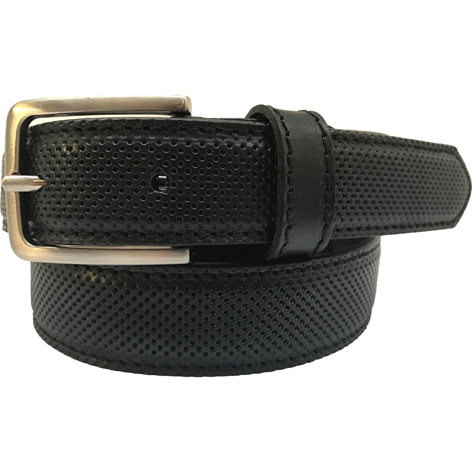 BLACK ESSENTIAL PERFORATED 3OMM LEATHER BELT – Italian Belt Company