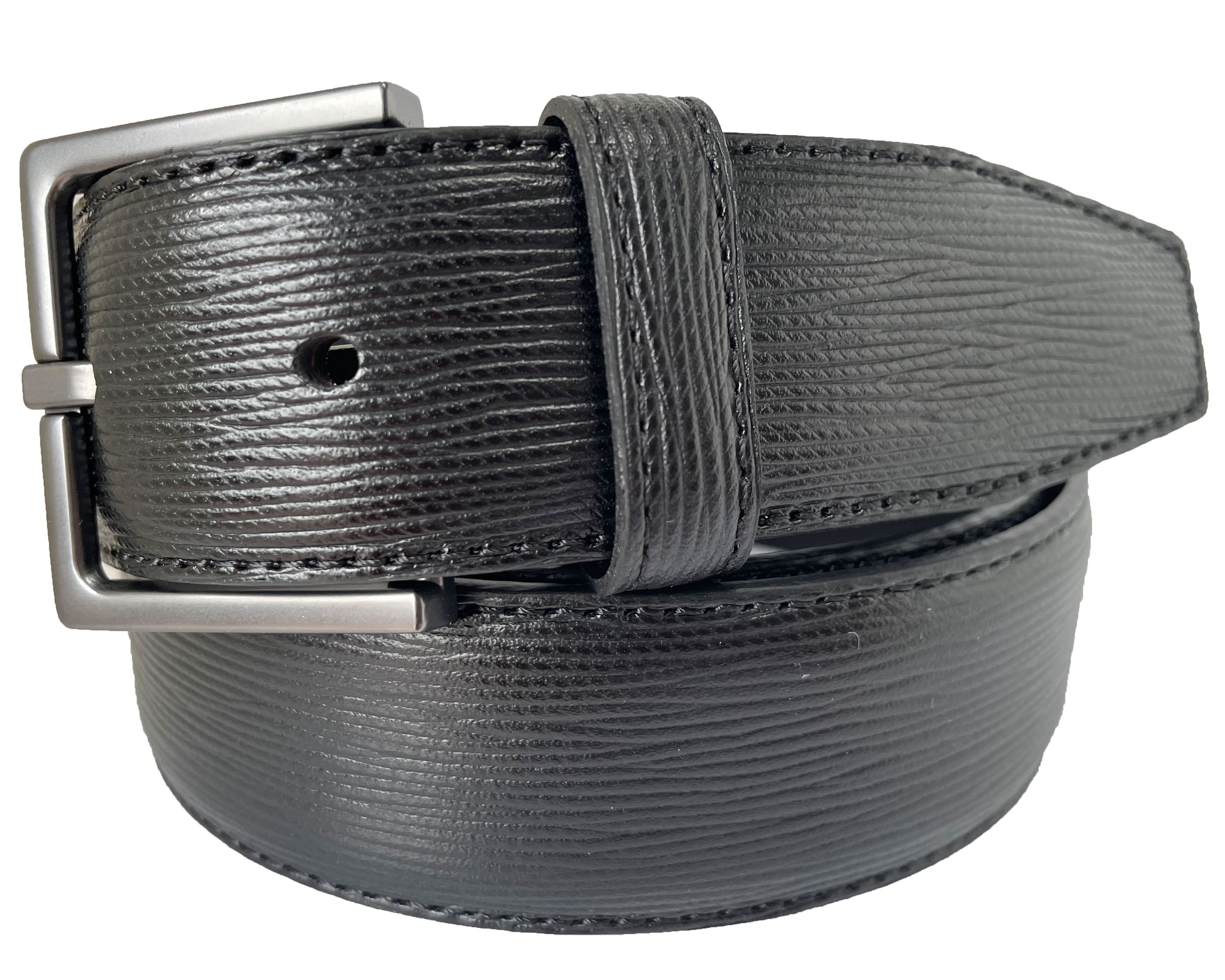 CLASSIC BLACK REPTILE PRINT 35MM LEATHER BELT – Italian Belt Company