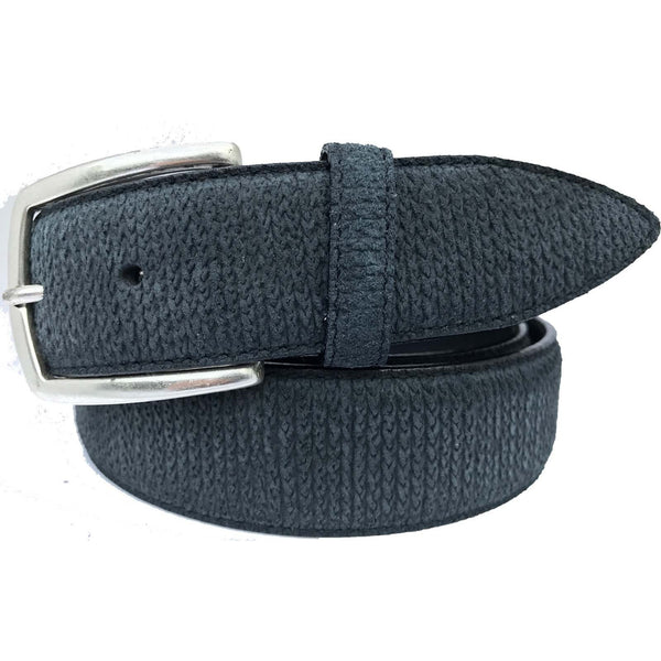 DARK GREY PATTERNED SUEDE BELT 35MM – Italian Belt Company