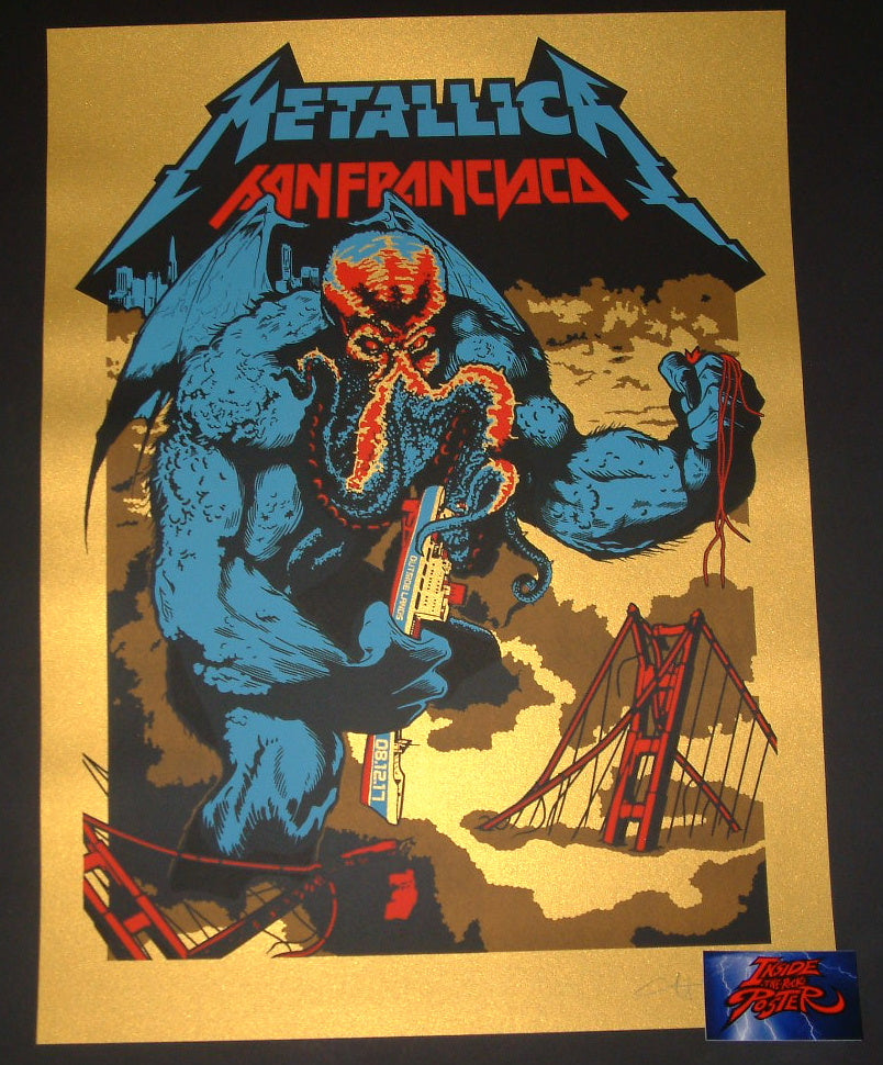 Ames Bros Metallica Poster San Francisco Super Gold