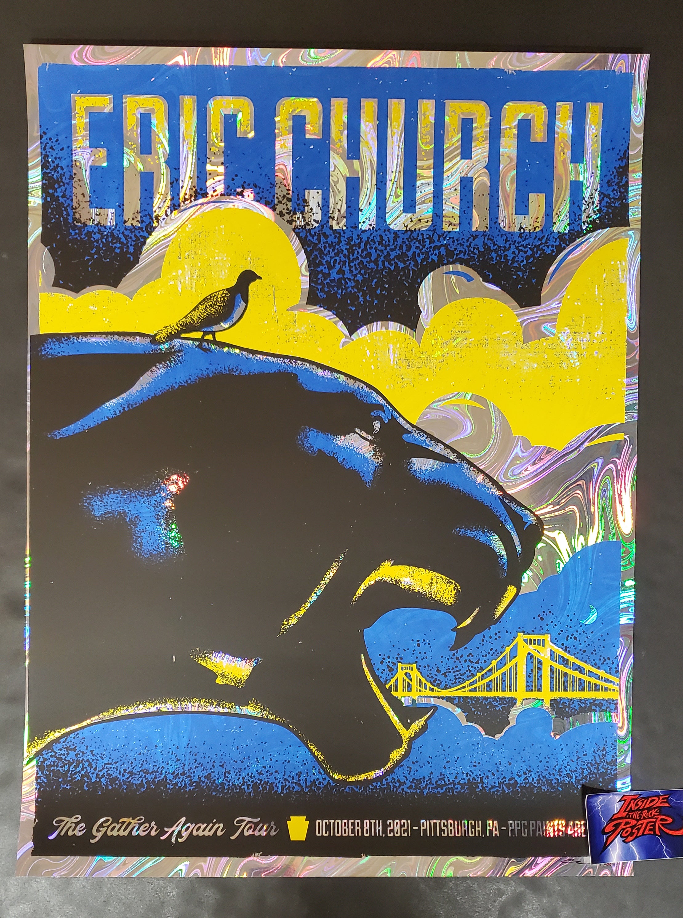 Boss Construction Eric Church Pittsburgh Poster Foil Choir Variant