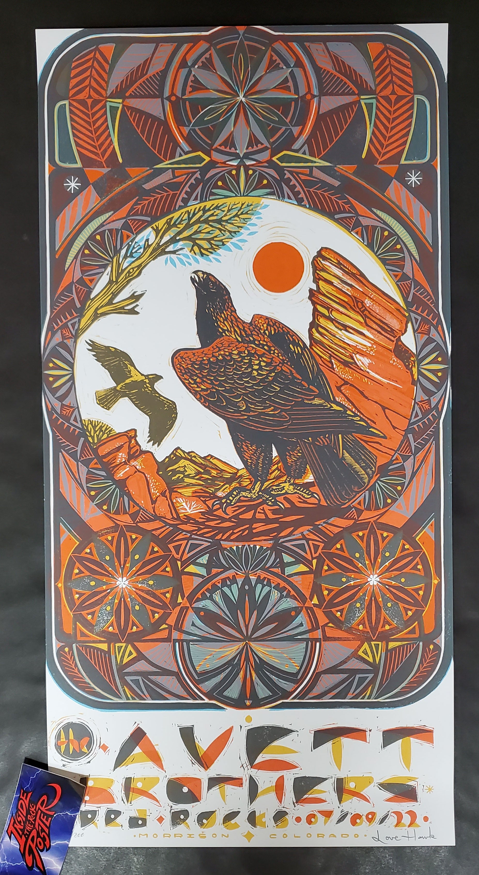 David Hale Avett Brothers Red Rocks Poster Night 2 Artist Edition 2022