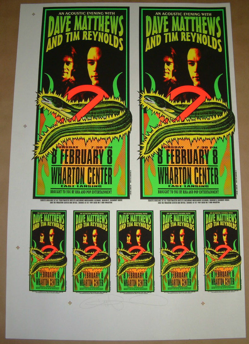 Mark Arminski Dave Matthews Tim Reynolds East Lansing Poster Uncut ...