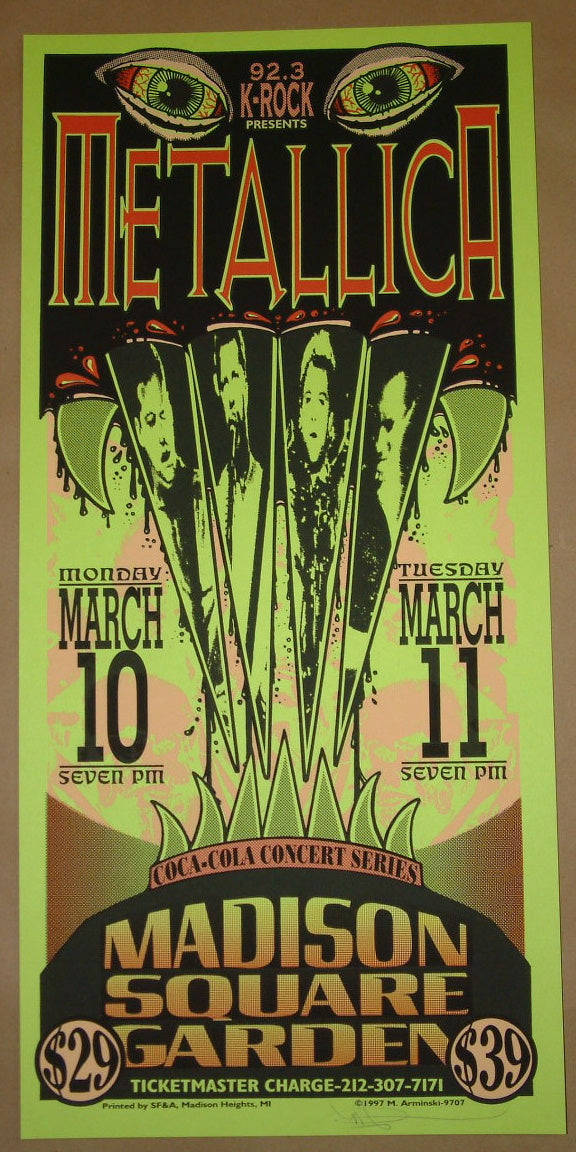 Mark Arminski Metallica New York City Poster Variant