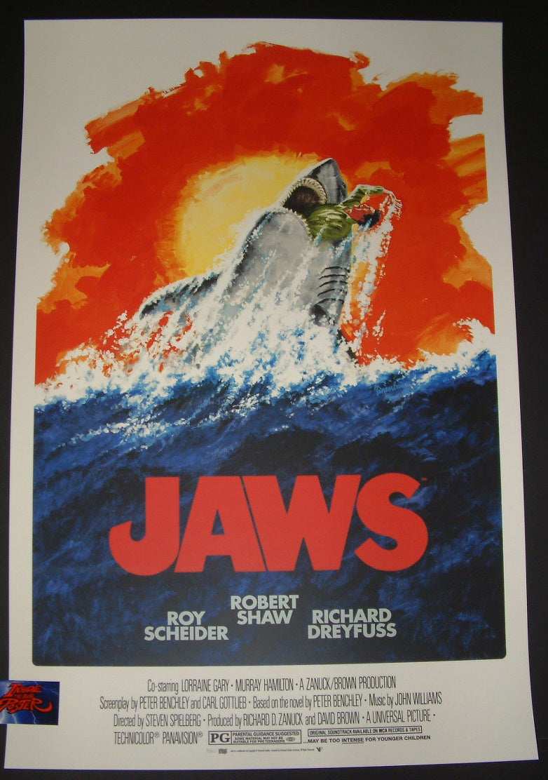 Robert Tanenbaum Jaws Movie Poster Red Variant 17 Inside The Poster