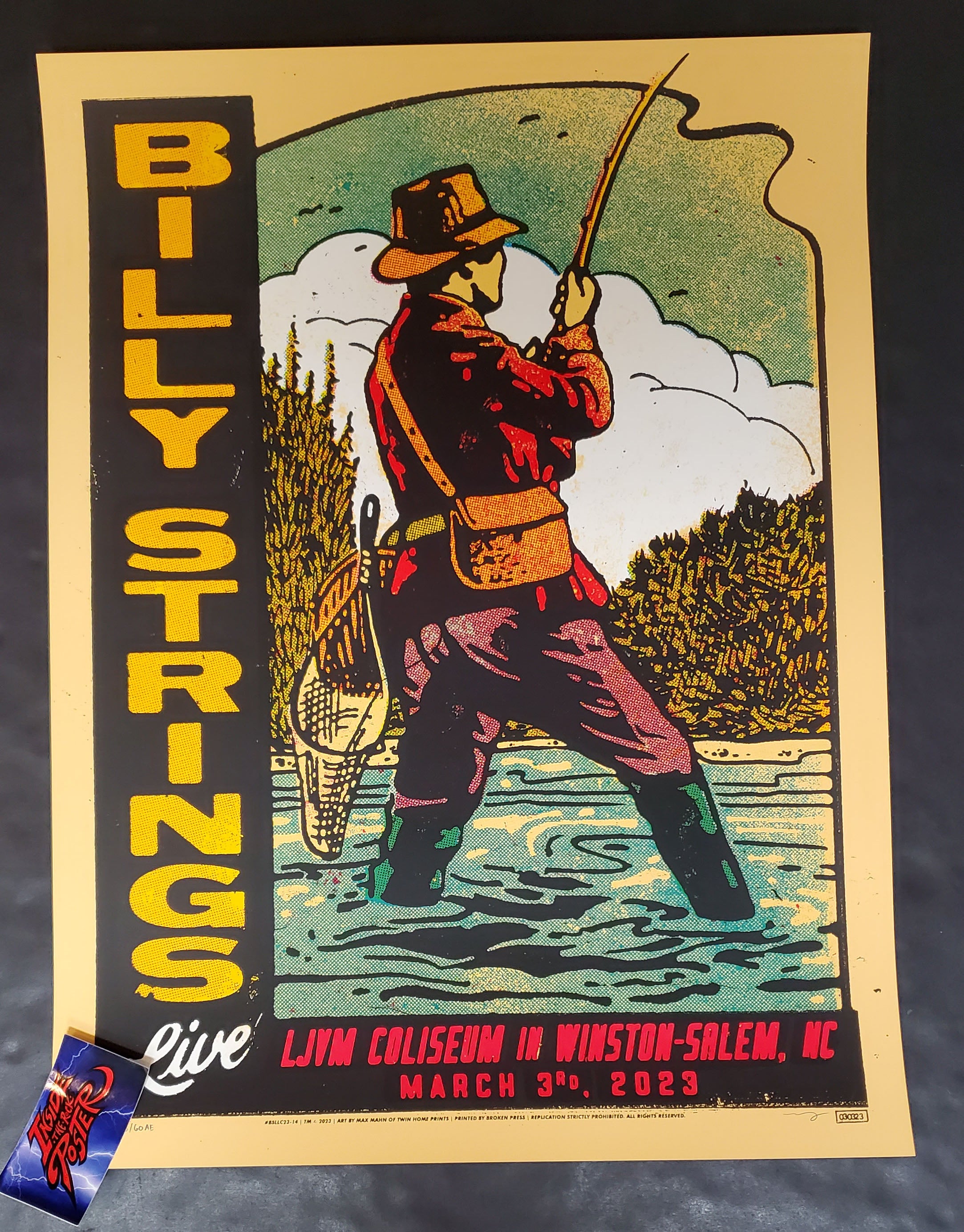 Max Mahn Billy Strings WinstonSalem Poster Artist Edition 2023