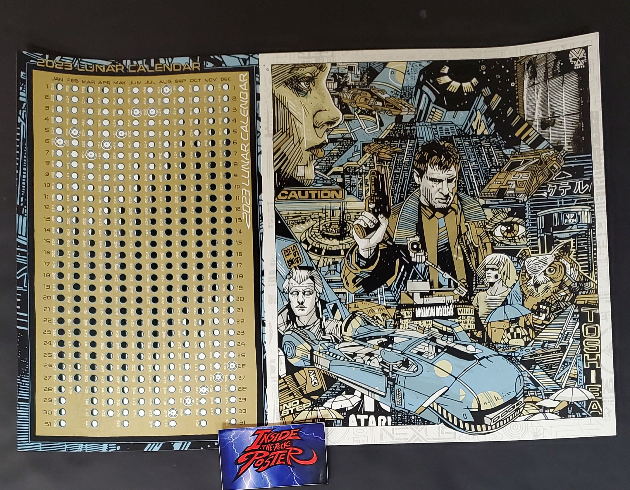 Tyler Stout Lunar Calendar Poster Blade Runner 2023 Inside the Poster