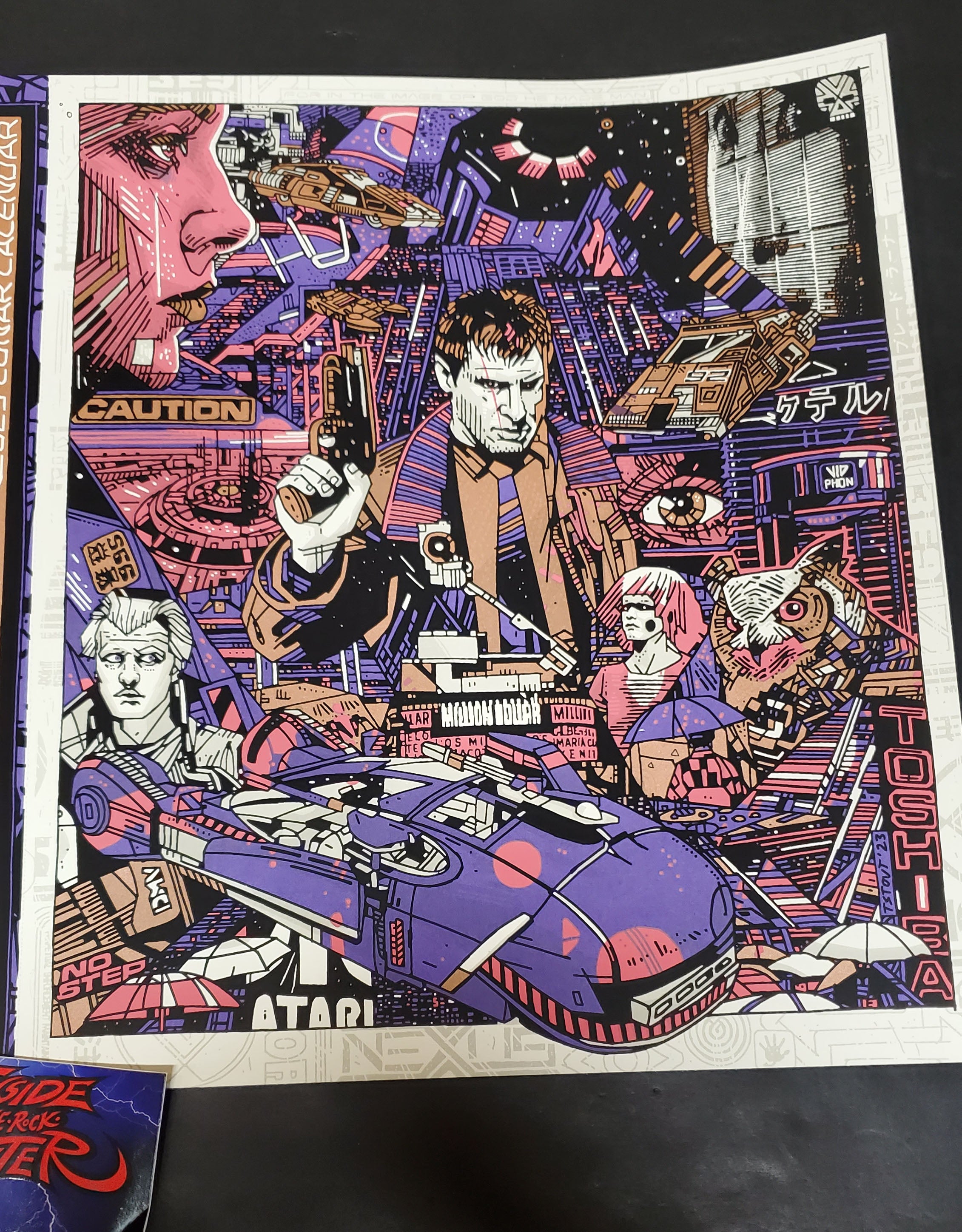 Tyler Stout Lunar Calendar Poster Purple Variant Blade Runner 2023