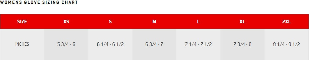 Mens Glove Sizing Chart