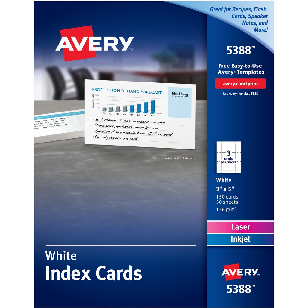 Avery Laser Print Printable Index Card 21 Throughout 3 By 5 Index Card Template