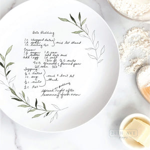 Recipe Plate with Leaf Border