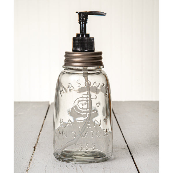 Half Gallon Size Rustic White Mason Jar Soap Dispenser – Cottage Northwest