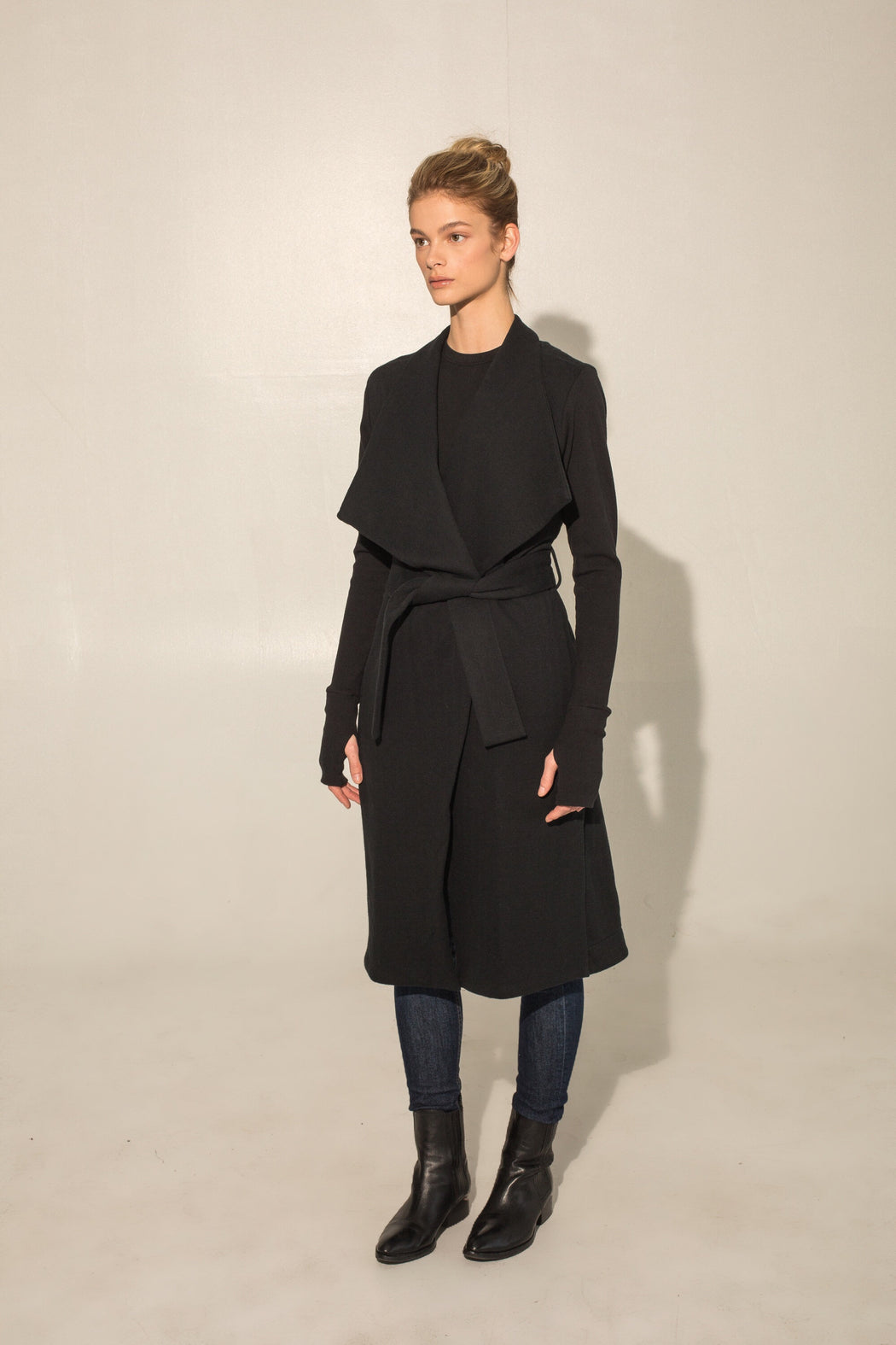 long black wrap coat