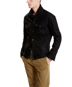 levis polished black trucker jacket