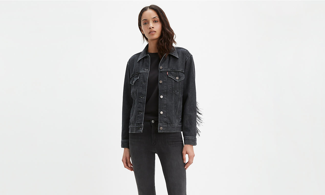 Levis Women's Fringe Ex Boyfriend Trucker Jacket – Imax Fashions