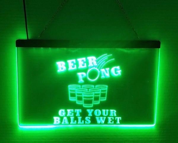 Bière pong \ "Get Your Balls Wet \" LED Signe - 1ère importation de porte