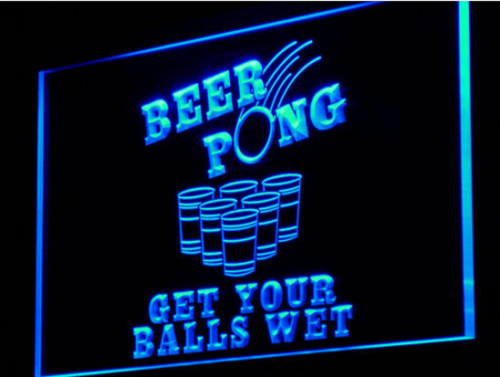 Bière pong \ "Get Your Balls Wet \" LED Signe - 1ère importation de porte