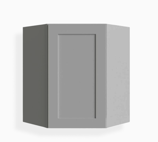 Gray Shaker 24″ Diagonal Corner Wall Shelf
