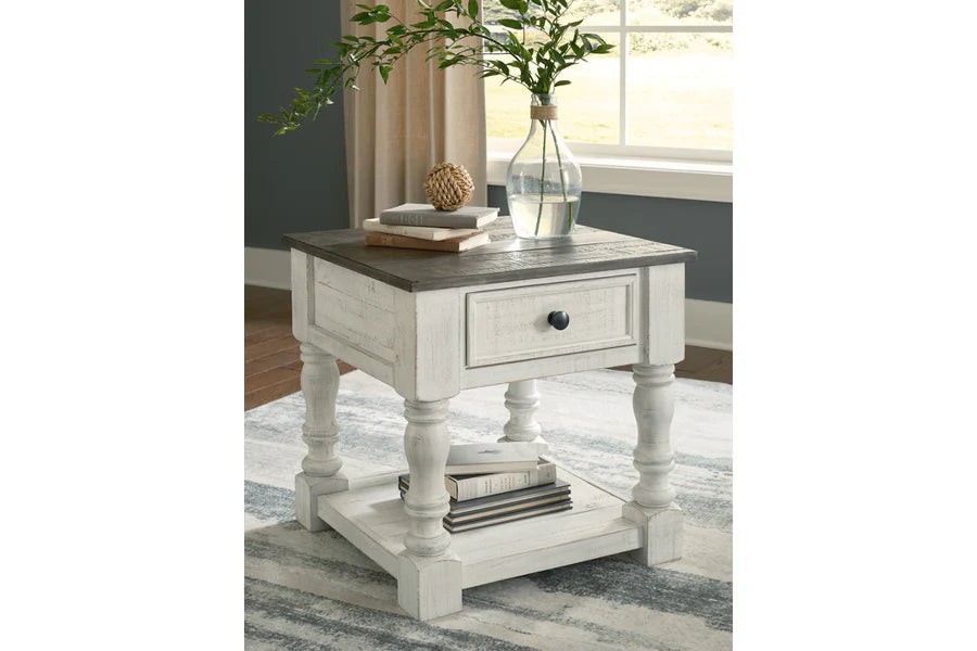 Havalance White End Table