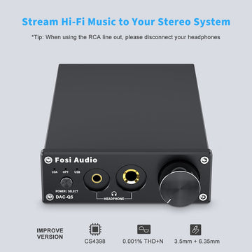 Fosi Audio Q4 Mini Stereo Gaming DAC & Headphone Amplifier