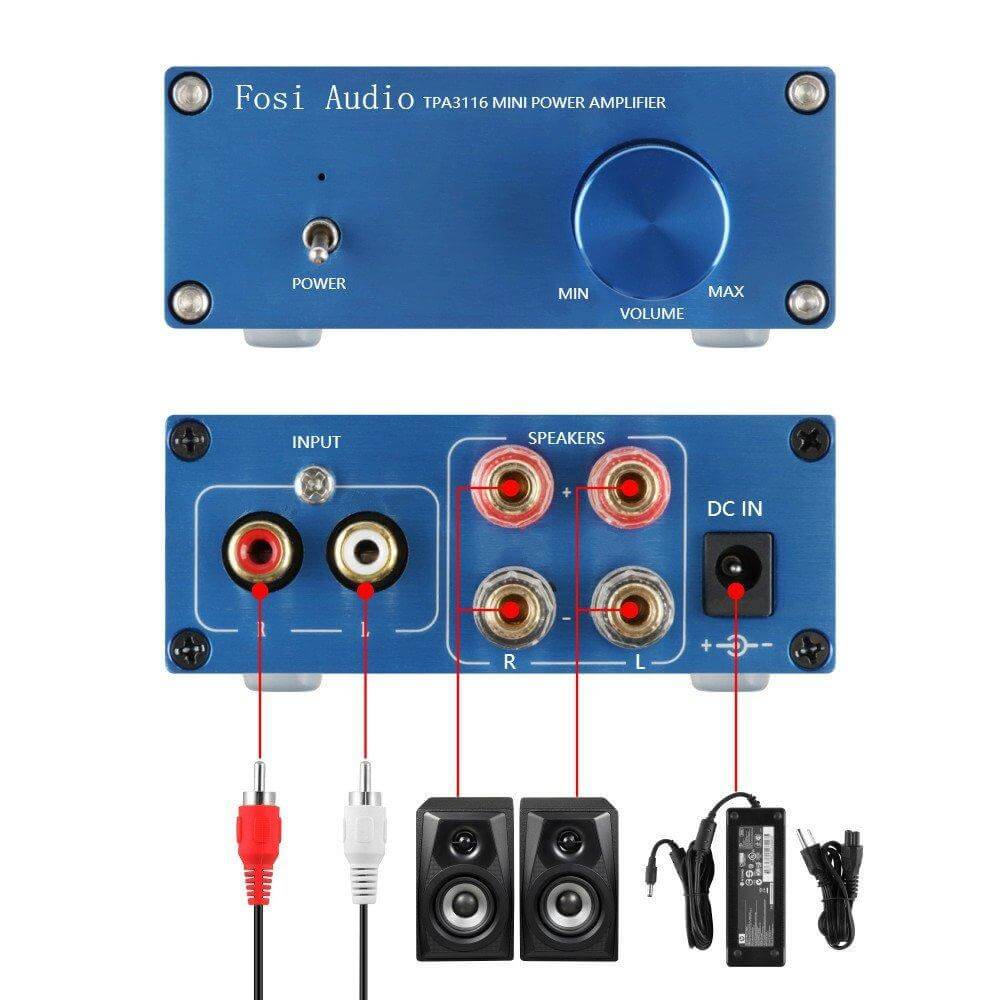 完売-Fosi Audio V1.0B 2チャンネルパワーアンプ 50Wx2 ステレオス