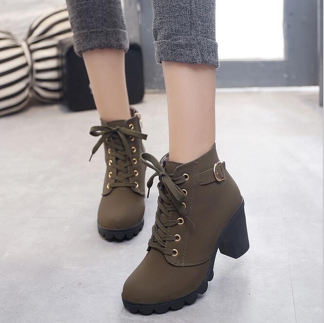 high heel waterproof boots