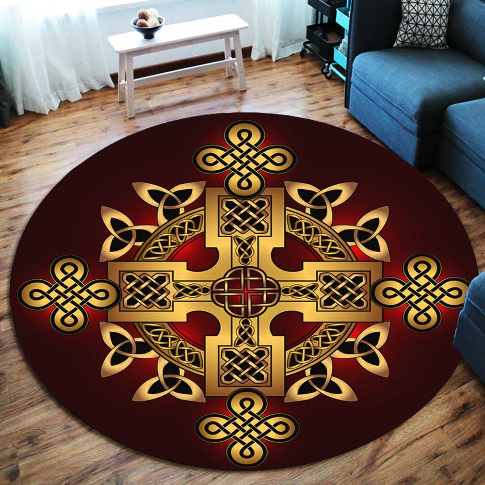 Golden Ancient Pagan Carpet Rug for Living Room - Sun Sun Store