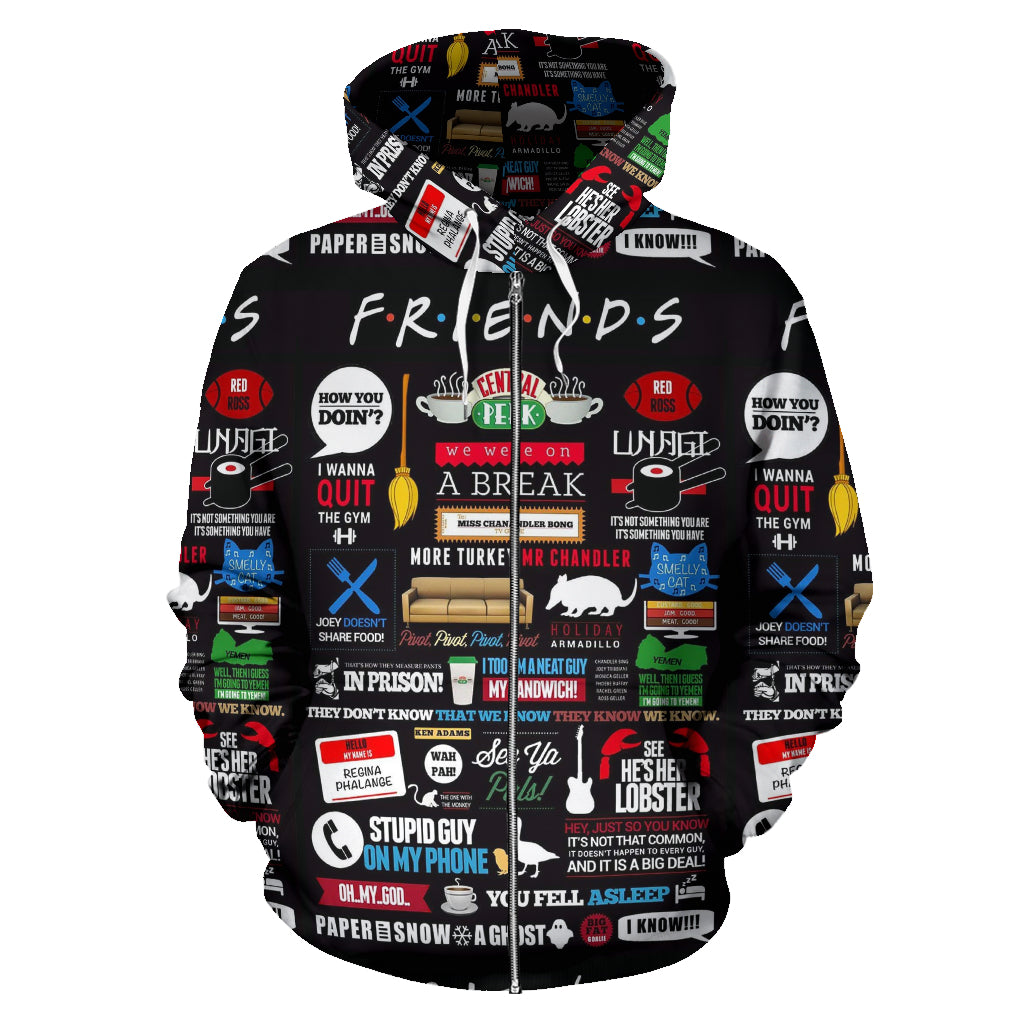 friends zip up hoodie