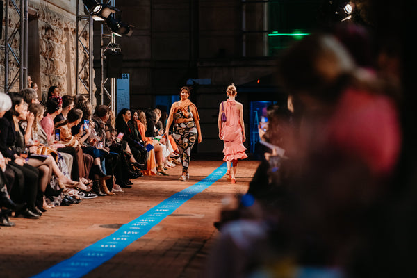 model walks down Adelaide runway in hemp activewear