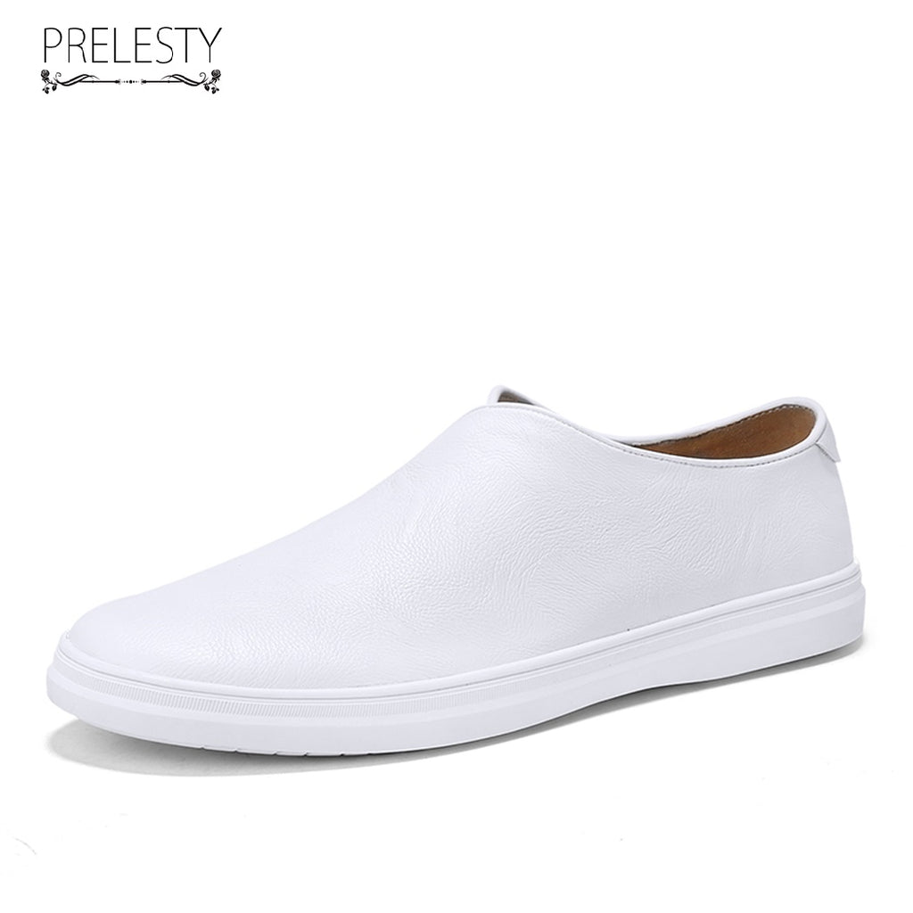 New Leather Shoes Men Casual Genuine 