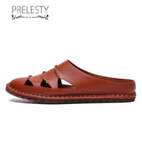 Prelesty Big Size Summer Comfortable Backless Loafer Men Shoes Beach Hollow Out Breathable