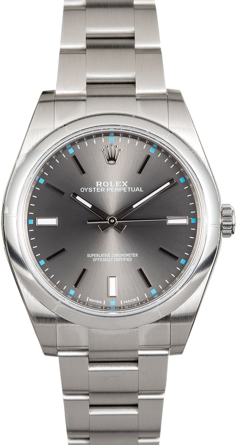 oyster perpetual 39mm rhodium