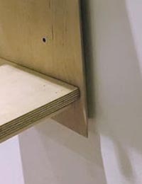 Fanerista's Plywood Pegboard unique diagonal edge design up close