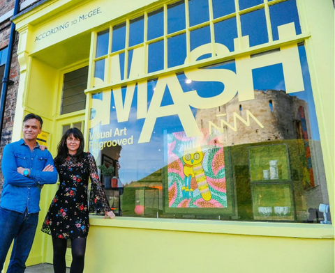 Greg and Ails McGee outside their former According To McGee gallery in Tower Street, York. Relocation plans are ongoing