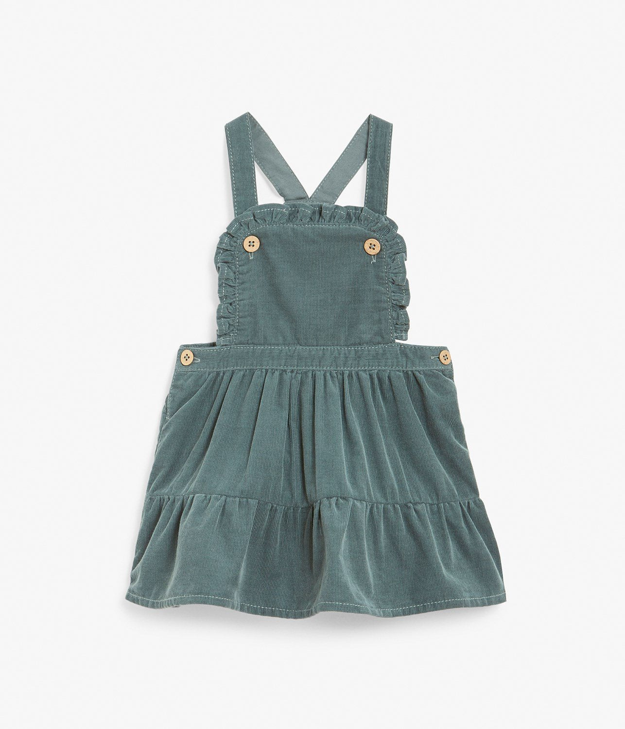 Baby green corduroy pinafore dress