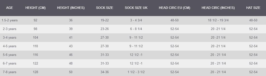 Size Guide - Newbie UK