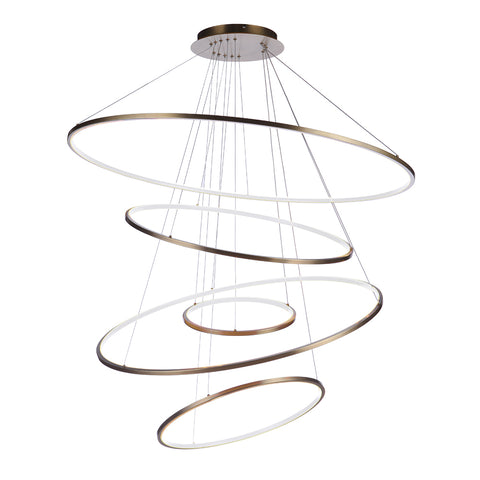 Euclid 18 Light LED Chandelier - Aged Brass